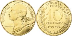 World Coins - France, 10 Centimes, Marianne, 1974, Paris, Aluminum-Bronze,