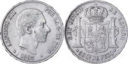 World Coins - Philippines, Alfonso XII, 50 Centimos, 1885, Manila, Silver,