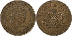 World Coins - Monaco, Rainier III, 10 Francs, 1976, Copper-Nickel-Aluminum,