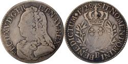 World Coins - France, Louis XV, 24 Sols, 1/5 ECU, 1/5 Écu aux branches d'olivier, 1728
