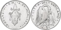 World Coins - Vatican, Paul VI, 5 Lire, 1977 - Anno XV, Rome, Aluminum, , KM:118