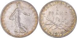 World Coins - Coin, France, Semeuse, Franc, 1919, Paris, , Silver, KM:844.1