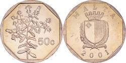 World Coins - Coin, Malta, 50 Cents, 2001, , Copper-nickel, KM:98