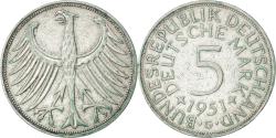 World Coins - Coin, GERMANY - FEDERAL REPUBLIC, 5 Mark, 1951, Karlsruhe, , Silver