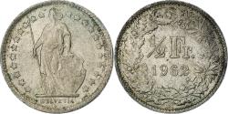 World Coins - Switzerland, 1/2 Franc, 1962, Bern, Silver, , KM:23