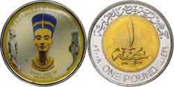World Coins - Egypt, Token, Trésors d'Egypte, Nefertiti, 2007/AH1428, Copper-nickel