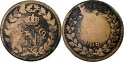World Coins - France, Napoleon I, Decime, 1814-15, Strasbourg, Bronze,