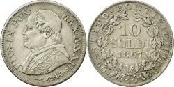 World Coins - Coin, ITALIAN STATES, PAPAL STATES, Pius IX, 10 Soldi, 50 Centesimi, 1867, Roma