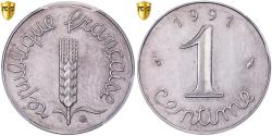 World Coins - France, 1 Centime, Épi, 1991, Paris, Coin orientation, Stainless Steel, PCGS