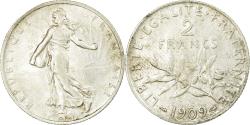 World Coins - Coin, France, Semeuse, 2 Francs, 1909, Paris, , Silver, KM:845.1