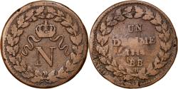 World Coins - Coin, France, Napoléon I, Decime, 1814, Strasbourg, , Bronze, KM:700