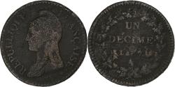 World Coins - France, Decime, Dupré, AN 7, Paris, Bronze, , KM:644.1