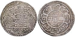 World Coins - Nepal, Surendra Vikrama, 1 Mohar, 1788 (1866), Silver, , KM:602