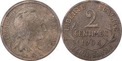 World Coins - France, 2 Centimes, Daniel-Dupuis, 1904, Paris, Bronze, , Gadoury:107