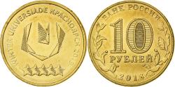 World Coins - Russia, 10 Roubles, Krasnoyarsk, 2018, Moscow, Brass plated steel,