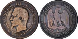 World Coins - Coin, France, Napoleon III, Napoléon III, 10 Centimes, 1853, Rouen,