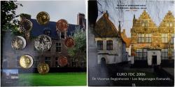 World Coins - Belgium, 1 Cent to 2 Euro, Les Béguinages Flamands, 2006, Brussels, BU