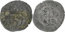 World Coins - France, Henri IV, Douzain aux deux H, 1592, Maringues, Very rare, Billon