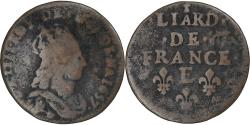 World Coins - France, Louis XIV, Liard, 1657, Meung-sur-Loire, Copper, , Gadoury:80