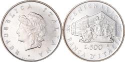 World Coins - Coin, Italy, Centennial - Bank of Italy, 500 Lire, 1993, Rome, BU,