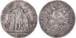 World Coins - Coin, France, Union et Force, 5 Francs, AN 11, Marseille, , Silver