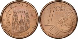 World Coins - Spain, Euro Cent, 2001, Madrid, Copper Plated Steel,