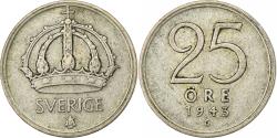World Coins - Sweden, Gustaf V, 25 Öre, 1943, Silver, , KM:816