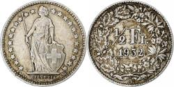 World Coins - Switzerland, 1/2 Franc, 1932, Bern, Silver,
