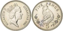World Coins - Gibraltar, Elizabeth II, 5 Pence, 1988, Pobjoy Mint, Copper-nickel,