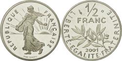 World Coins - Coin, France, Semeuse, 1/2 Franc, 2001, , Nickel, KM:931.2