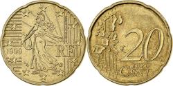 World Coins - France, 20 Euro Cent, 1999, Paris, Nordic gold,