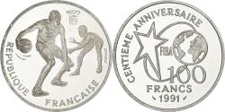 World Coins - France, 100 Francs, FIBA - dribbleur, 1991, MDP, Proof, Silver, , KM:991