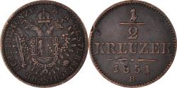World Coins - Coin, Austria, Franz Joseph I, 1/2 Kreuzer, 1851, Kremnitz, , Copper