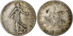 World Coins - France, Franc, Semeuse, 1901, Paris, Silver,