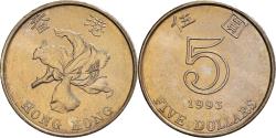 World Coins - Coin, Hong Kong, Elizabeth II, 5 Dollars, 1993, Bombay,