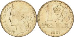 World Coins - Spain, Rubia, Peseta, 1937, , Bronze-Aluminium, KM:755
