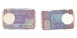 World Coins - Banknote, India, 1 Rupee, KM:78Ag, UNC(63)