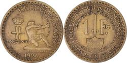 World Coins - Coin, Monaco, Louis II, Franc, 1924, Poissy, , Aluminum-Bronze, KM:111