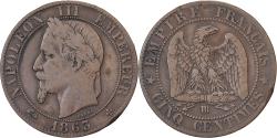 World Coins - France, Napoleon III, 5 Centimes, 1863, Strasbourg, Bronze,