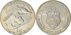 World Coins - Coin, Tunisia, 1/2 Dinar, 1997/AH1418, Paris, , Copper-nickel, KM:346