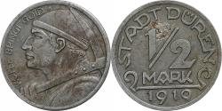 World Coins - Germany, Stadt Düren, 1/2 Mark, 1919, , Iron
