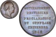 World Coins - France, Medal, Ledru Rollin , Proclamation Suffrage universel, Politics, 1848