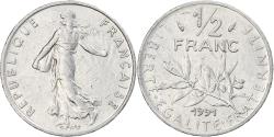 World Coins - Coin, France, Semeuse, 1/2 Franc, 1991, Paris, , Nickel, KM:931.1
