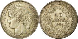 World Coins - Coin, France, Cérès, 50 Centimes, 1871, Bordeaux, , Silver, KM:834.2