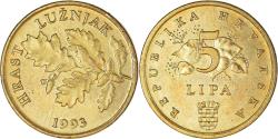 World Coins - Coin, Croatia, 5 Lipa, 1993, , Brass plated steel, KM:5