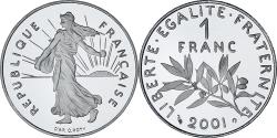 World Coins - Coin, France, Semeuse, Franc, 2001, Monnaie de Paris, BE, , Nickel