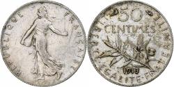 World Coins - France, Semeuse, 50 Centimes, 1913, Paris, , Silver, KM:854,Gadoury 420