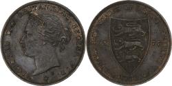 World Coins - Jersey, Victoria, 1/24 Shilling, 1877, Heaton, Bronze, , KM:7