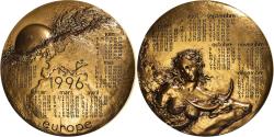 World Coins - France, Medal, Calendrier, Femme nue et Taureau, Europe, 1996, Mayot,