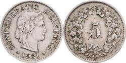 World Coins - Switzerland, 5 Rappen, 1931, Bern, Nickel, , KM:26b